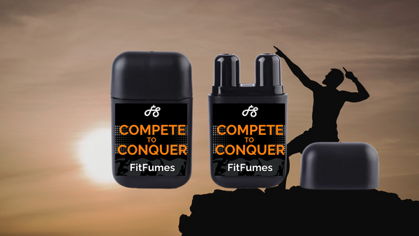 COMPETE TO CONQUER FitFumes nasal inhaler with citrus and spice blend for peak athletic performance.